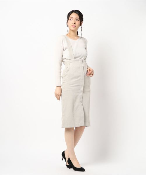 YECCA VECCA（イェッカヴェッカ）の「・サス付きコーデュロイスカート（スカート・レディース・ネイビー/ライトベージュ/キャメル・M/S）」の11枚目の写真