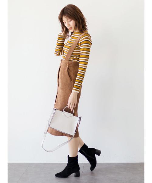 YECCA VECCA（イェッカヴェッカ）の「・サス付きコーデュロイスカート（スカート・レディース・ネイビー/ライトベージュ/キャメル・M/S）」の7枚目の写真