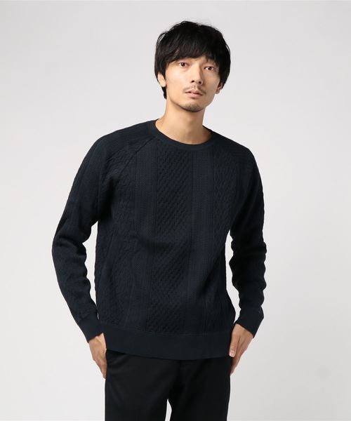 CAL O LINE Cable Crew Neckニット Pilgrim Surf+Supply（ピルグリム