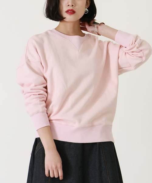 &g'aime（アンジェム）の「【&g'aime】ルーズシルエットプルオーバー（スウェット・レディース・チャコールグレー/グレー/ピンク/ライトグリーン/アイボリー・FREE）」の2枚目の写真