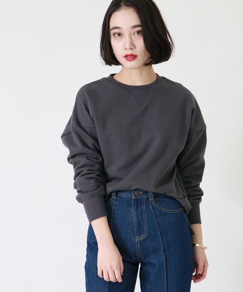 &g'aime（アンジェム）の「【&g'aime】ルーズシルエットプルオーバー（スウェット・レディース・チャコールグレー/グレー/ピンク/ライトグリーン/アイボリー・FREE）」の7枚目の写真