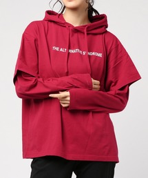 M1085 レイヤード風BIGパーカー