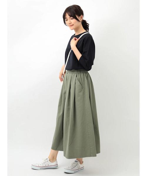 AMERICAN HOLIC（アメリカンホリック）の「フロントタックミディスカート＊（スカート・レディース・ベージュ/ネイビー/カーキ・M/L）」の22枚目の写真