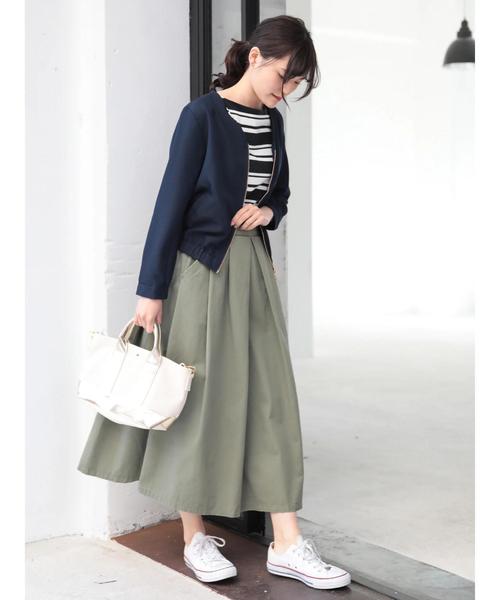 AMERICAN HOLIC（アメリカンホリック）の「フロントタックミディスカート＊（スカート・レディース・ベージュ/ネイビー/カーキ・M/L）」の17枚目の写真