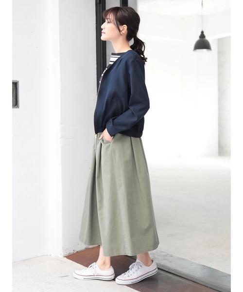 AMERICAN HOLIC（アメリカンホリック）の「フロントタックミディスカート＊（スカート・レディース・ベージュ/ネイビー/カーキ・M/L）」の16枚目の写真