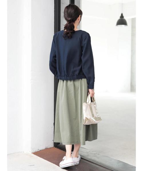 AMERICAN HOLIC（アメリカンホリック）の「フロントタックミディスカート＊（スカート・レディース・ベージュ/ネイビー/カーキ・M/L）」の15枚目の写真