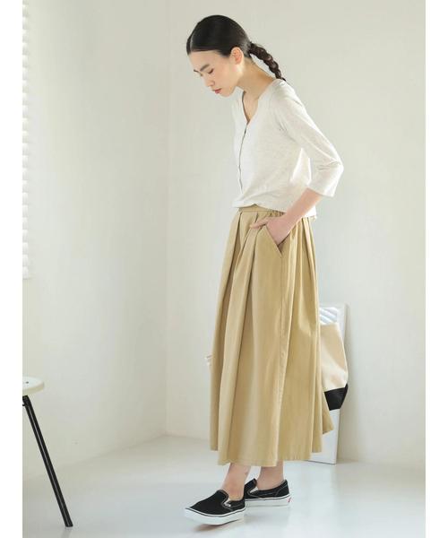 AMERICAN HOLIC（アメリカンホリック）の「フロントタックミディスカート＊（スカート・レディース・ベージュ/ネイビー/カーキ・M/L）」の12枚目の写真