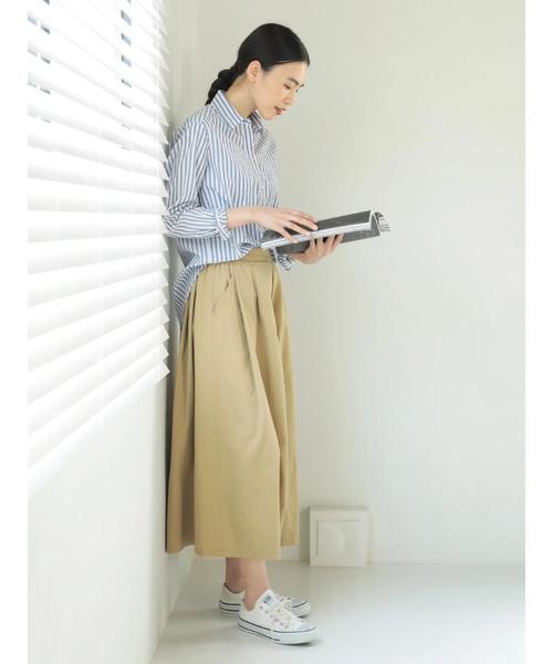 AMERICAN HOLIC（アメリカンホリック）の「フロントタックミディスカート＊（スカート・レディース・ベージュ/ネイビー/カーキ・M/L）」の9枚目の写真