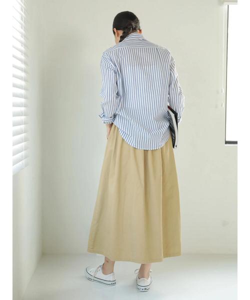 AMERICAN HOLIC（アメリカンホリック）の「フロントタックミディスカート＊（スカート・レディース・ベージュ/ネイビー/カーキ・M/L）」の8枚目の写真