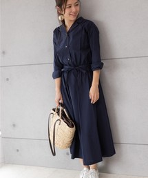 PREFERIR | オープンカラーワンピース【フジテレビ・プライムニュース番組着用】(シャツワンピース)