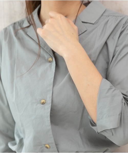 PREFERIR（プレフェリール）の「開襟シャツ オープンカラー ワンピース【フジテレビ・プライムニュース番組着用】（シャツワンピース・レディース・モカ/グリーン/ネイビー/ピンク・MEDIUM/LARGE）」の12枚目の写真