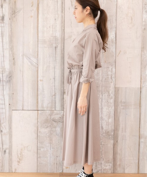 PREFERIR（プレフェリール）の「開襟シャツ オープンカラー ワンピース【フジテレビ・プライムニュース番組着用】（シャツワンピース・レディース・モカ/グリーン/ネイビー/ピンク・MEDIUM/LARGE）」の13枚目の写真