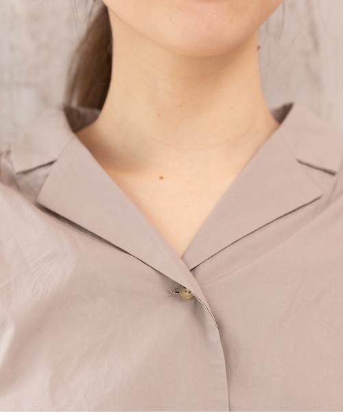 PREFERIR（プレフェリール）の「開襟シャツ オープンカラー ワンピース【フジテレビ・プライムニュース番組着用】（シャツワンピース・レディース・モカ/グリーン/ネイビー/ピンク・MEDIUM/LARGE）」の7枚目の写真