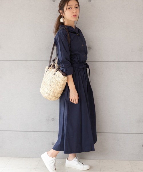 PREFERIR（プレフェリール）の「開襟シャツ オープンカラー ワンピース【フジテレビ・プライムニュース番組着用】（シャツワンピース・レディース・モカ/グリーン/ネイビー/ピンク・MEDIUM/LARGE）」の19枚目の写真