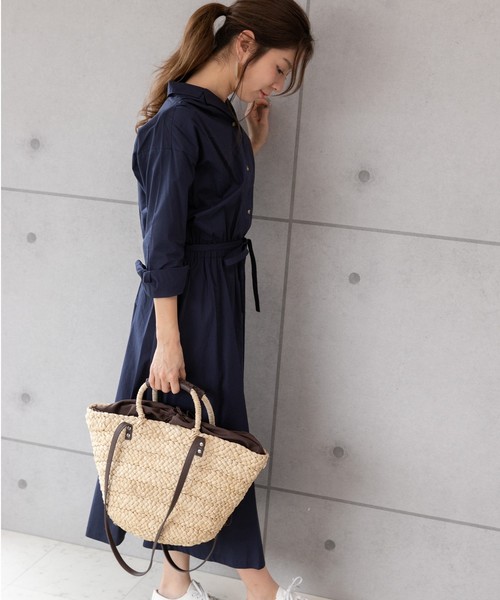 PREFERIR（プレフェリール）の「開襟シャツ オープンカラー ワンピース【フジテレビ・プライムニュース番組着用】（シャツワンピース・レディース・モカ/グリーン/ネイビー/ピンク・MEDIUM/LARGE）」の14枚目の写真