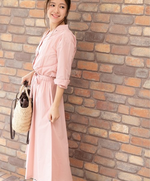 PREFERIR（プレフェリール）の「開襟シャツ オープンカラー ワンピース【フジテレビ・プライムニュース番組着用】（シャツワンピース・レディース・モカ/グリーン/ネイビー/ピンク・MEDIUM/LARGE）」の21枚目の写真