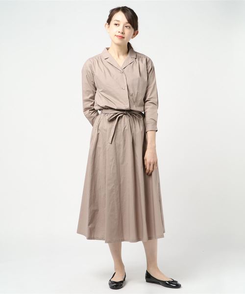 PREFERIR（プレフェリール）の「開襟シャツ オープンカラー ワンピース【フジテレビ・プライムニュース番組着用】（シャツワンピース・レディース・モカ/グリーン/ネイビー/ピンク・MEDIUM/LARGE）」の10枚目の写真