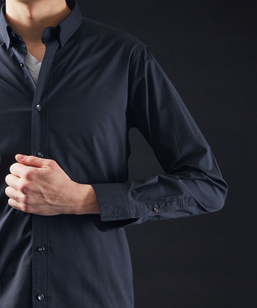 5351 POUR LES HOMMES(ゴーサンゴーイチプールオム)の「ライトストレッチブロードドレスシャツ(シャツ/ブラウス・メンズ・ブラック/オフホワイト・44/46/48/50)」の18枚目の写真