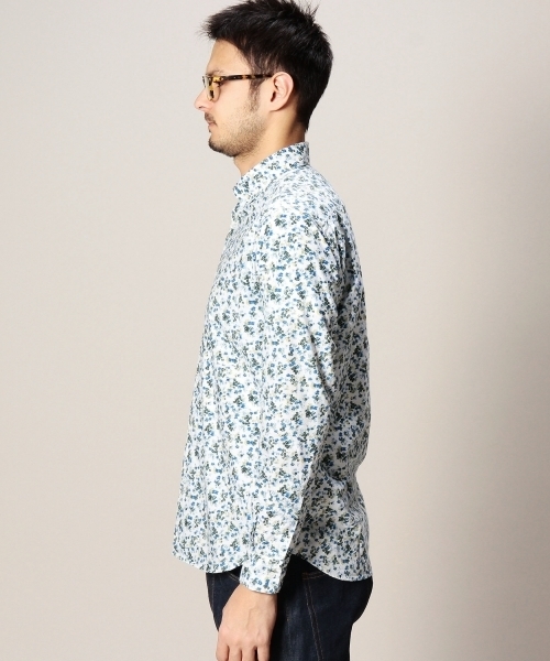 BEAUTY&YOUTH UNITED ARROWS(ビューティーアンドユースユナイテッドアローズ)の「BY フラワー プリント ボタンダウン シャツ◆(シャツ/ブラウス・メンズ・オフホワイト/ネイビー・LARGE/MEDIUM/SMALL/X-LARGE/X-SMALL)」の6枚目の写真