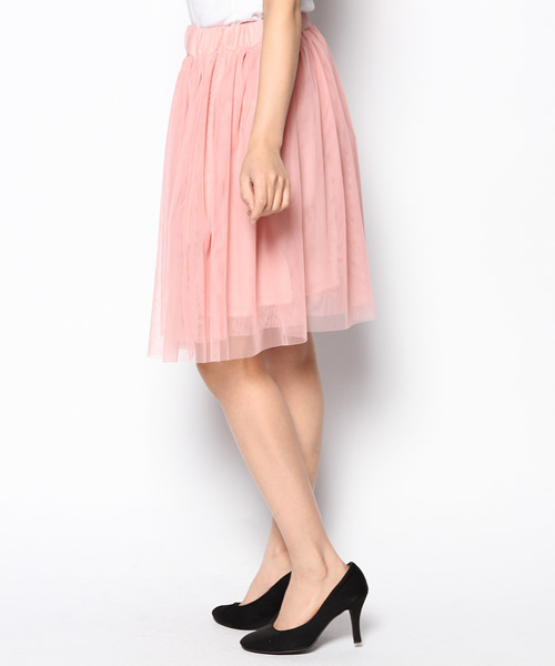 WEGO（ウィゴー）の「WEGO/チュールミドルスカート（スカート・レディース・オフホワイト/グリーン系その他/ライトピンク・FREE）」の4枚目の写真
