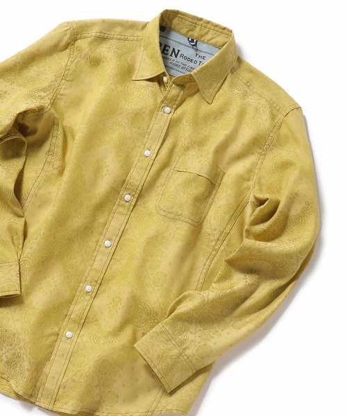 MEN'S BIGI（メンズビギ）の「ペイズリー柄ジャカードシャツ【ワンウォッシュ】（シャツ/ブラウス・メンズ・レッド/イエロー/ブルー・S/M/L）」の2枚目の写真