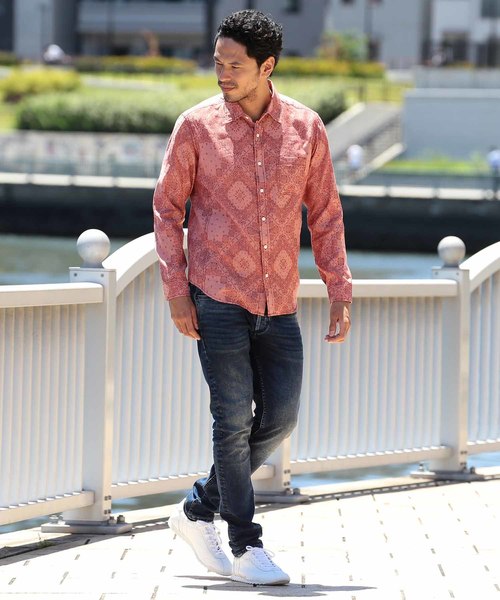 MEN'S BIGI（メンズビギ）の「ペイズリー柄ジャカードシャツ【ワンウォッシュ】（シャツ/ブラウス・メンズ・レッド/イエロー/ブルー・S/M/L）」の10枚目の写真