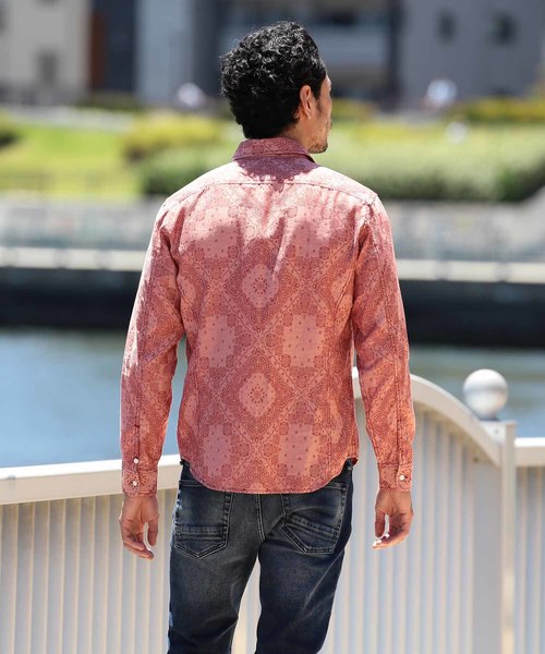 MEN'S BIGI（メンズビギ）の「ペイズリー柄ジャカードシャツ【ワンウォッシュ】（シャツ/ブラウス・メンズ・レッド/イエロー/ブルー・S/M/L）」の11枚目の写真