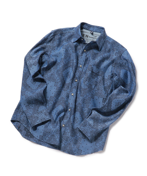 MEN'S BIGI（メンズビギ）の「ペイズリー柄ジャカードシャツ【ワンウォッシュ】（シャツ/ブラウス・メンズ・レッド/イエロー/ブルー・S/M/L）」の13枚目の写真