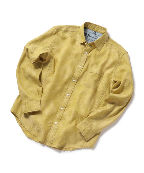 MEN'S BIGI（メンズビギ）の「ペイズリー柄ジャカードシャツ【ワンウォッシュ】（シャツ/ブラウス・メンズ・レッド/イエロー/ブルー・S/M/L）」の14枚目の写真