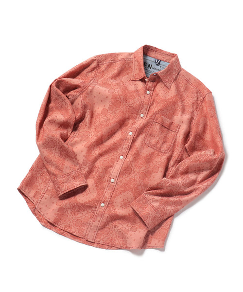 MEN'S BIGI（メンズビギ）の「ペイズリー柄ジャカードシャツ【ワンウォッシュ】（シャツ/ブラウス・メンズ・レッド/イエロー/ブルー・S/M/L）」の15枚目の写真