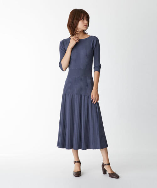 EMMEL REFINES（エメルリファインズ）の「【EMMEL REFINES】〔ハンドウォッシャブル〕SMF HW バックカシュ リブワンピース（ワンピース・レディース・ベージュ/モカ/ネイビー・FREE）」の19枚目の写真