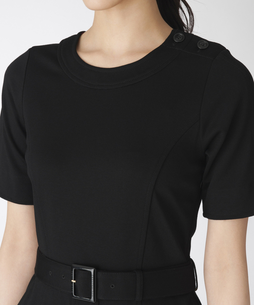 美品✨クレストブリッジ　コンパクトクリアポンチワンピース　ブラック　36 BLUE LABEL CRESTBRIDGE（ブルーレーベルクレストブリッジ）の