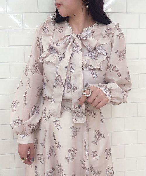 one after another NICE CLAUP（ワンアフターアナザーナイスクラップ）の「【Petite by NICE CLAUP】前後2wayフリルブラウス（シャツ/ブラウス・レディース・オフホワイト/ホワイト系その他/ピンク系その他・FREE）」の3枚目の写真