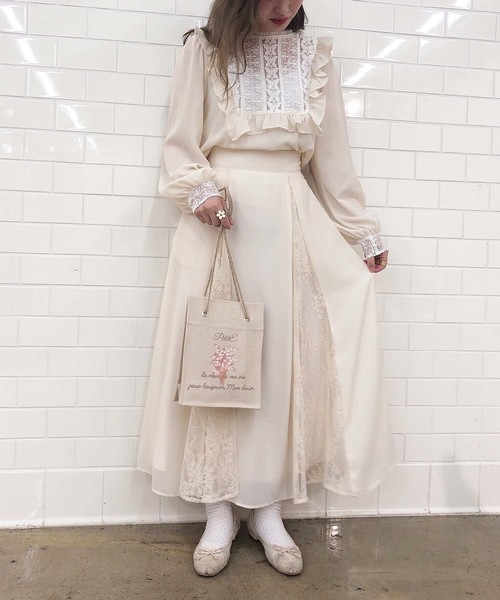 one after another NICE CLAUP（ワンアフターアナザーナイスクラップ）の「【Petite by NICE CLAUP】前後2wayフリルブラウス（シャツ/ブラウス・レディース・オフホワイト/ホワイト系その他/ピンク系その他・FREE）」の11枚目の写真