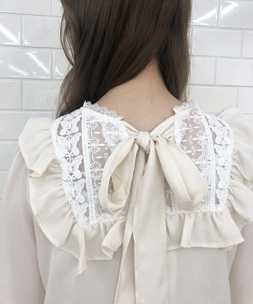 one after another NICE CLAUP（ワンアフターアナザーナイスクラップ）の「【Petite by NICE CLAUP】前後2wayフリルブラウス（シャツ/ブラウス・レディース・オフホワイト/ホワイト系その他/ピンク系その他・FREE）」の15枚目の写真