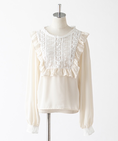 one after another NICE CLAUP（ワンアフターアナザーナイスクラップ）の「【Petite by NICE CLAUP】前後2wayフリルブラウス（シャツ/ブラウス・レディース・オフホワイト/ホワイト系その他/ピンク系その他・FREE）」の16枚目の写真