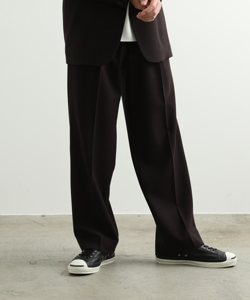 ADAM ET ROPE'（アダムエロペ）の「【MOREL】ワイドスラックス（スラックス・メンズ・ネイビー/キャメル/ワイン・S/M/L）」の3枚目の写真