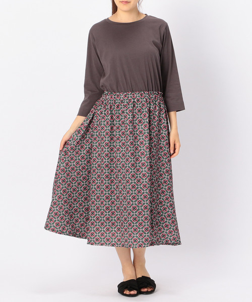 セール レトロモダンプリントコンビワンピース ワンピース Melrose Claire メルローズ クレール のファッション通販 Zozotown