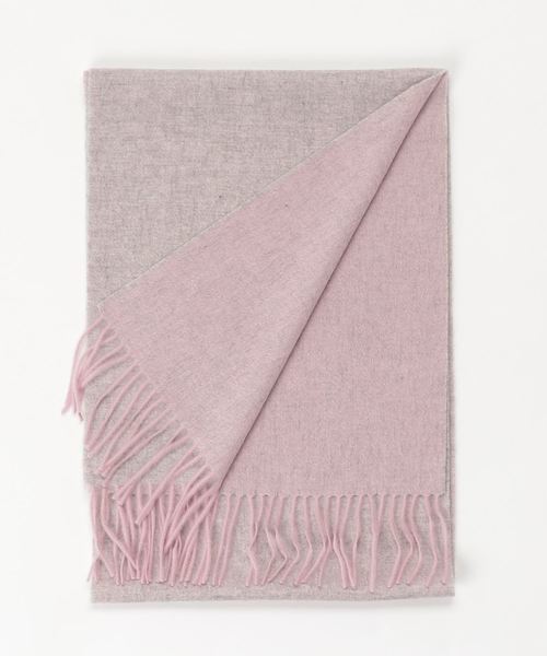 SMILE ORCHID（スマイルオーキッド）の「カシミヤリバーシブルストール（ストール/ショール・レディース・ベージュ/ブラック/ブラウン/グレー/グレイッシュベージュ/ネイビー/ピンク系その他/ワインレッド・FREE）」の2枚目の写真