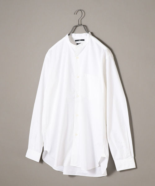 SHIPS（シップス）の「SU: ビッグシルエット バンドカラー シャツ（シャツ/ブラウス・メンズ・ライトホワイト/グレー/グリーン/ライトブルー・S/M/L）」の2枚目の写真