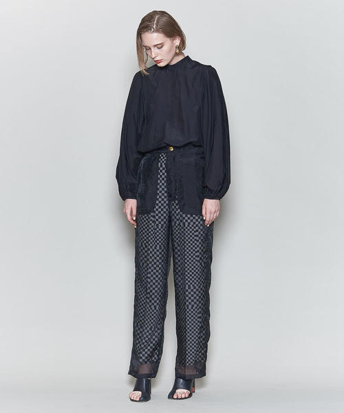 6(ロク)の「<6(ROKU)>WASHED VOLUME SHIRT/シャツ(シャツ/ブラウス・レディース・ブラック/ワインレッド・38/36)」の3枚目の写真