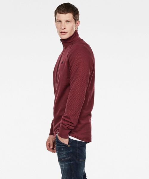 G-STAR(ジースター)の「Jirgi Zip Round Neck Top(Tシャツ/カットソー・メンズ・ダークブラック/ダークオリーブ/ワインレッド・LARGE/MEDIUM/SMALL/X-LARGE/X-SMALL)」の5枚目の写真