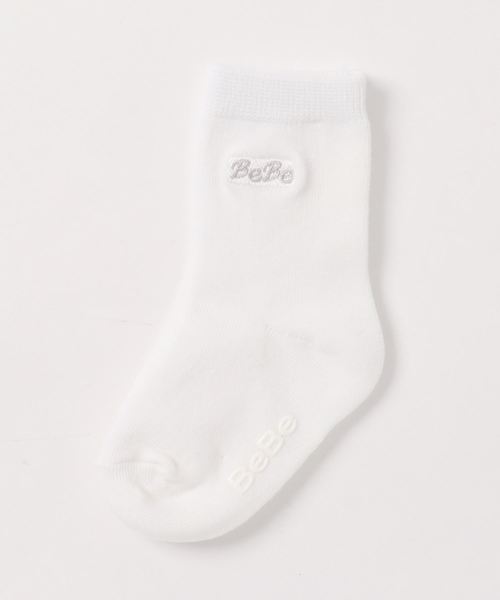 BeBe（ベベ）の「ショートソックス（ソックス/靴下・キッズ・ホワイト/ブラック/ネイビー・11/22/15 /13/17/19）」の2枚目の写真