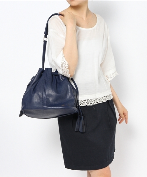 Kastane（カスタネ）の「【Kastane】巾着BAG（トートバッグ・レディース・ネイビー/アイボリー/キャメル・FREE）」の10枚目の写真