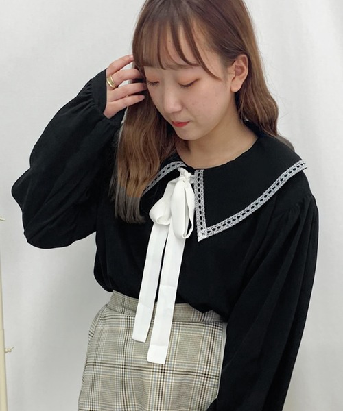 apres jour（アプレジュール）の「袖ボリュームボウタイブラウス【ZOZOTOWN限定アイテム】（シャツ/ブラウス・レディース・ブラック/オフホワイト/アイボリー・フリー）」の3枚目の写真