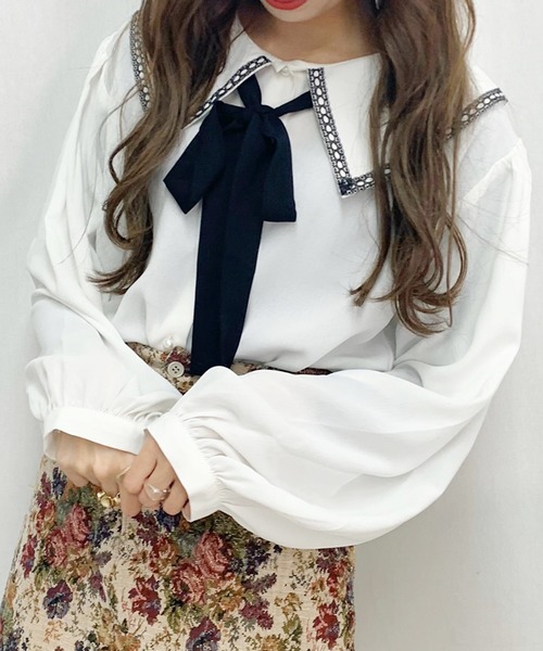 apres jour（アプレジュール）の「袖ボリュームボウタイブラウス【ZOZOTOWN限定アイテム】（シャツ/ブラウス・レディース・ブラック/オフホワイト/アイボリー・フリー）」の13枚目の写真