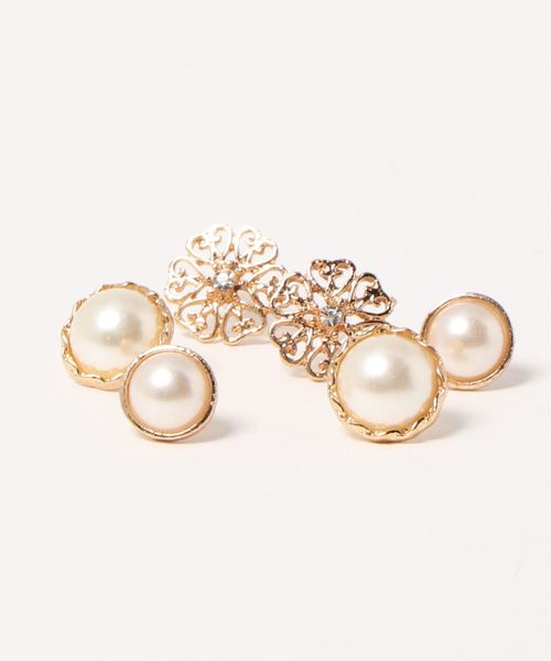 apres jour（アプレジュール）の「【apres jour×ARIAZ】パールピアスセット（ピアス（両耳用）・レディース・ゴールド/オフホワイト・FREE）」の4枚目の写真