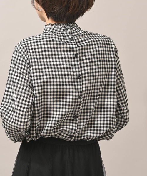 rps（アールピーエス）の「フリルネックブラウス（シャツ/ブラウス・レディース・ストライプ/ピンクベージュ/ブラック/オフホワイト/チェック/ブルーグリーン/グレー/ブラック系その他2・M）」の8枚目の写真