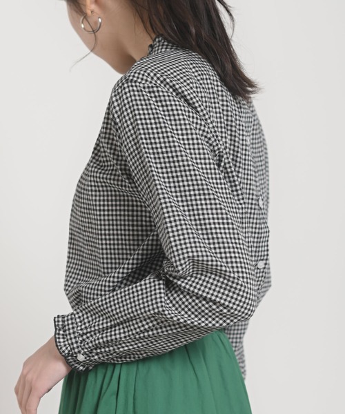 rps（アールピーエス）の「フリルネックブラウス（シャツ/ブラウス・レディース・ストライプ/ピンクベージュ/ブラック/オフホワイト/チェック/ブルーグリーン/グレー/ブラック系その他2・M）」の21枚目の写真