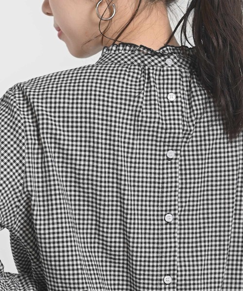 rps（アールピーエス）の「フリルネックブラウス（シャツ/ブラウス・レディース・ストライプ/ピンクベージュ/ブラック/オフホワイト/チェック/ブルーグリーン/グレー/ブラック系その他2・M）」の22枚目の写真